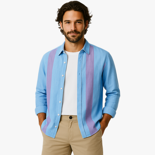 Chemise à manches longues colorée pour homme