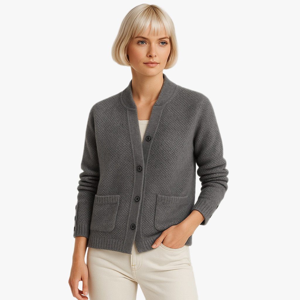 Cardigan en laine tricoté pour femme élégant