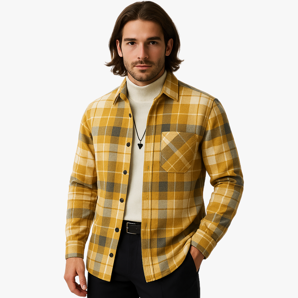 Chemise à carreaux décontractée pour homme
