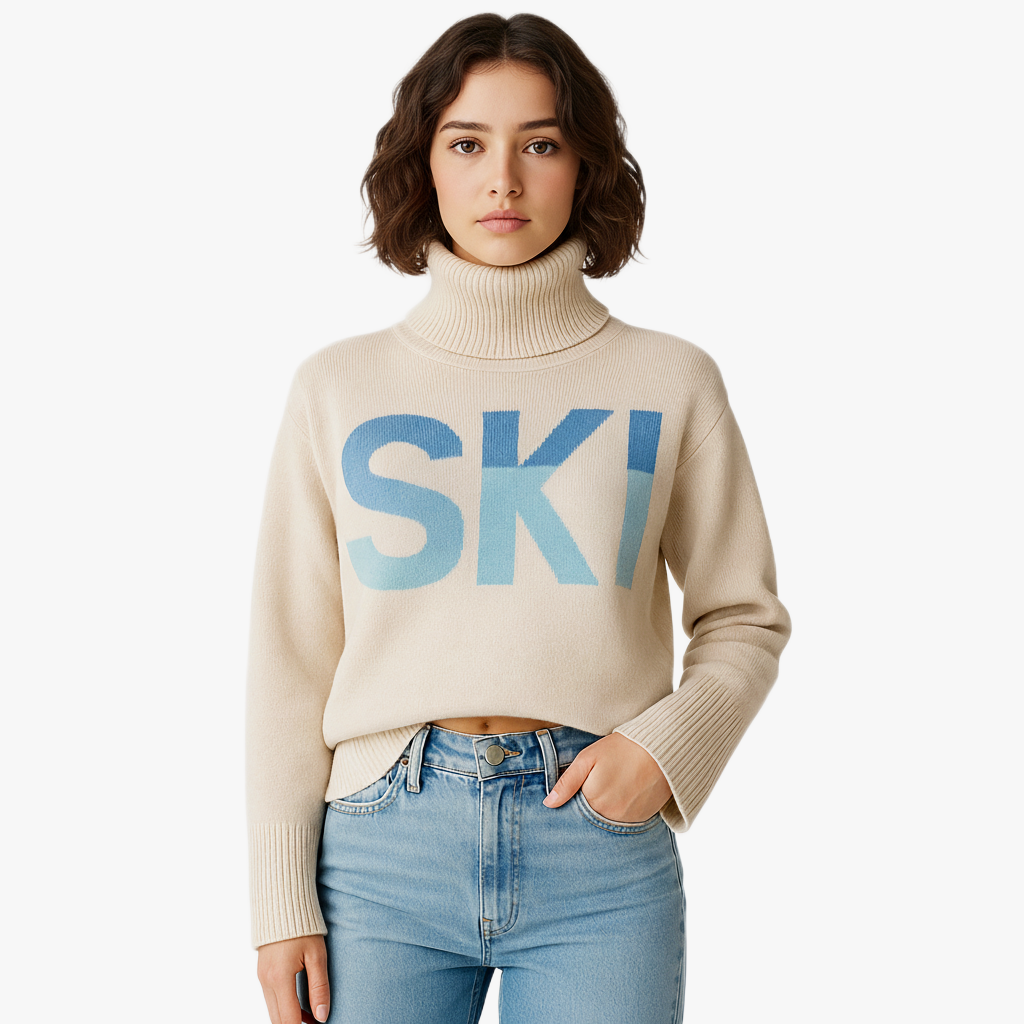 Pulli féminin à col roulé tendance hiver