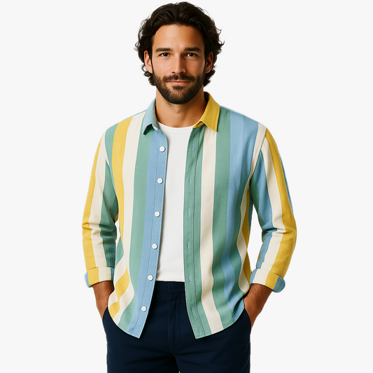 Chemise à manches longues colorée pour homme