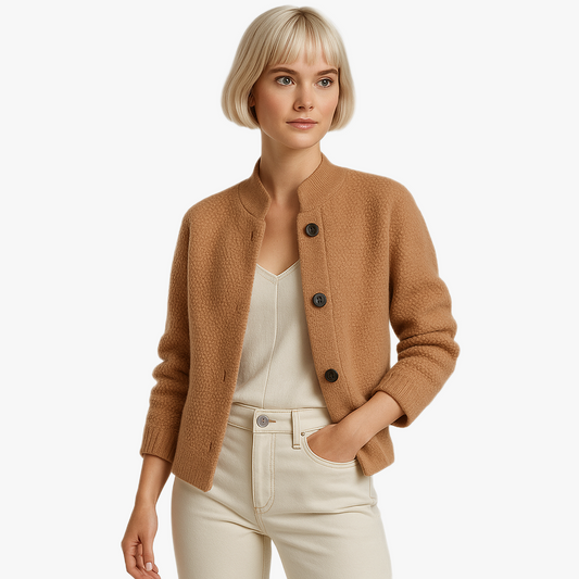 Cardigan en laine tricoté pour femme élégant