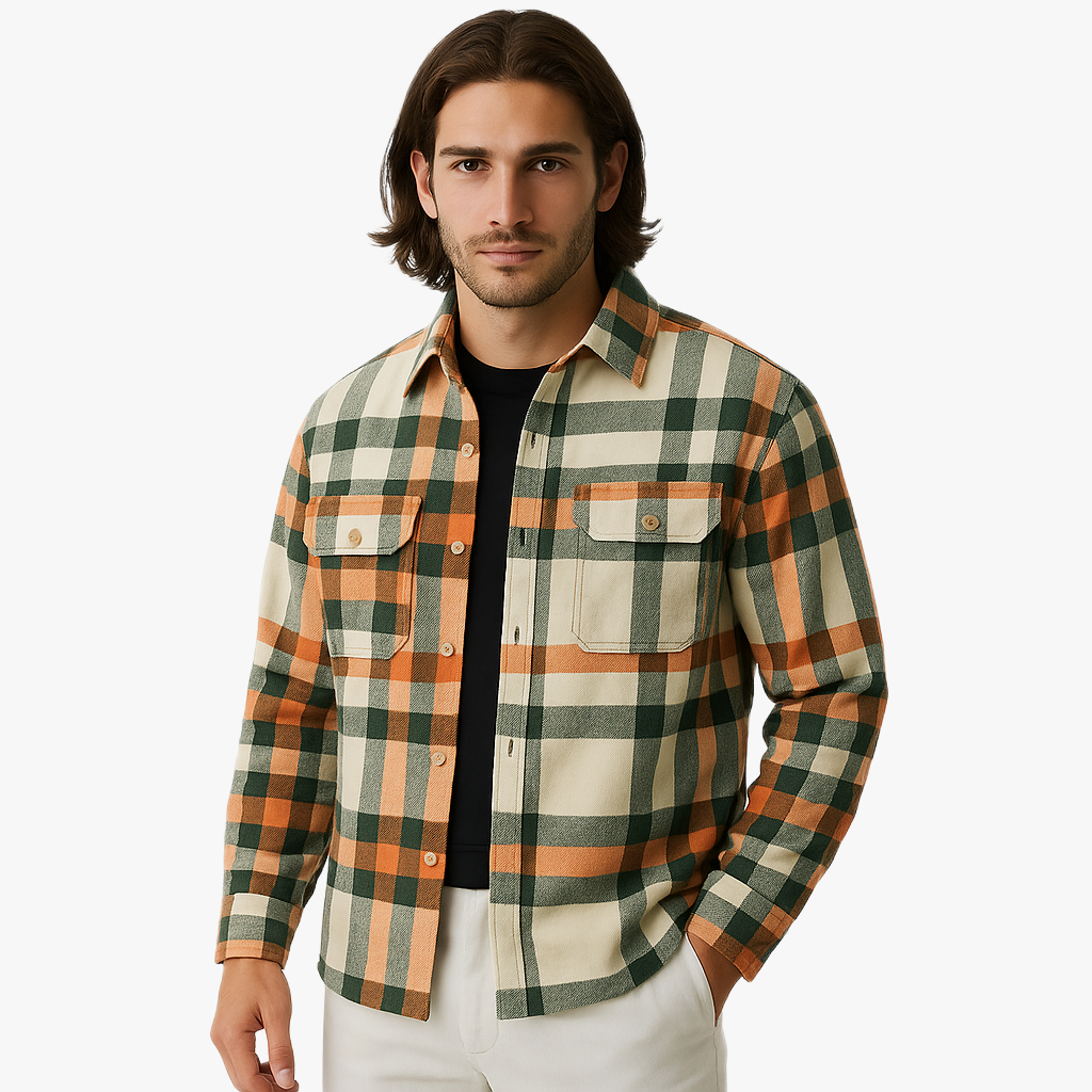 Chemise à carreaux décontractée pour homme