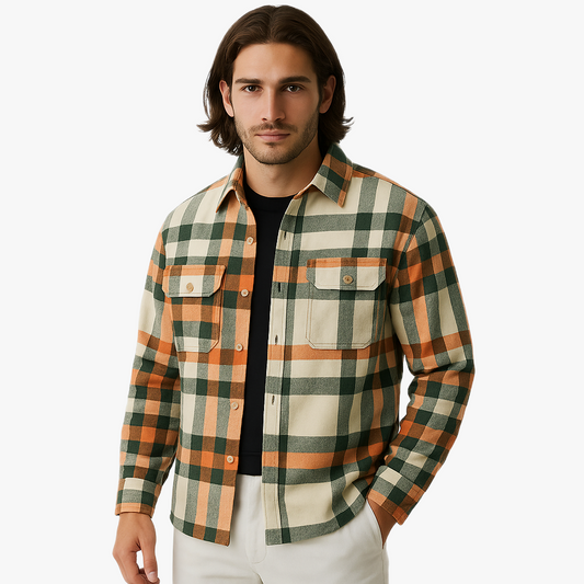 Chemise à carreaux décontractée pour homme
