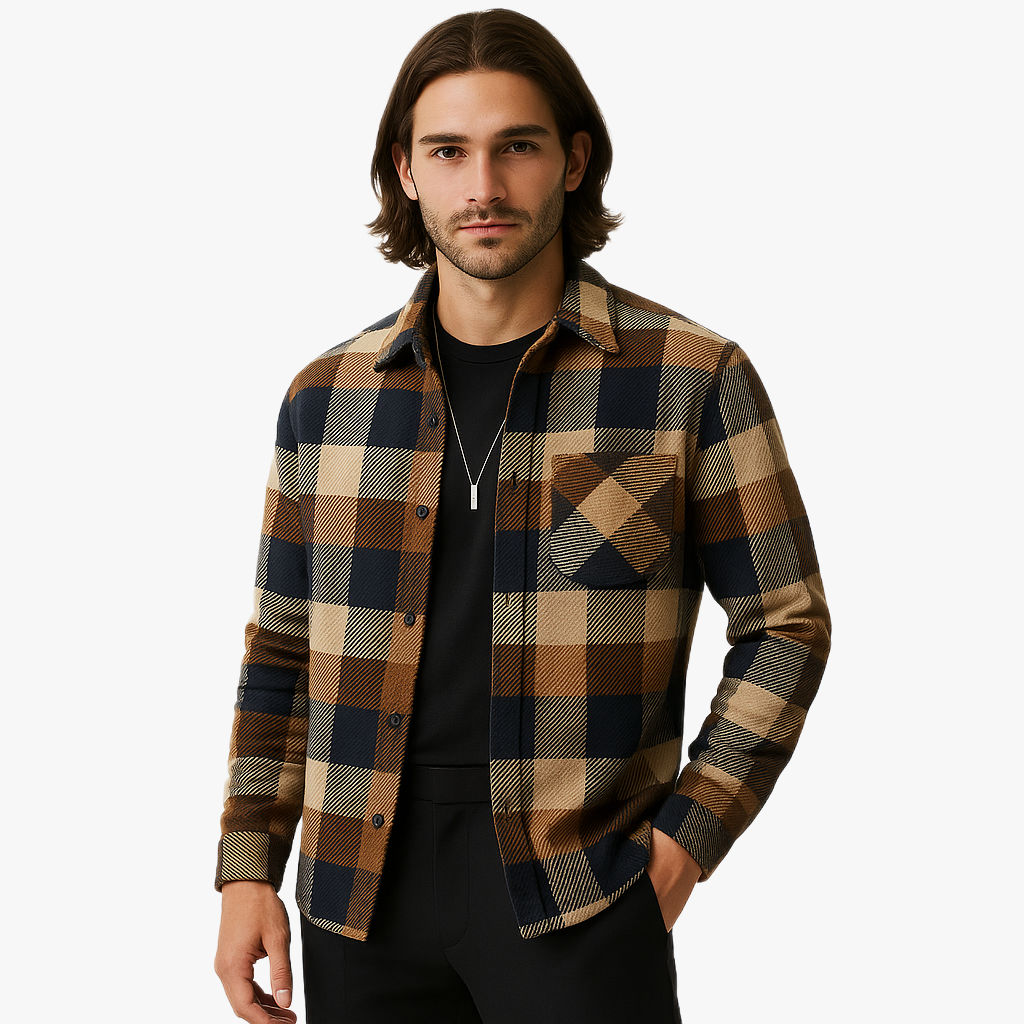 Chemise à carreaux décontractée pour homme