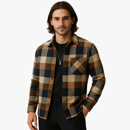 Chemise à carreaux décontractée pour homme