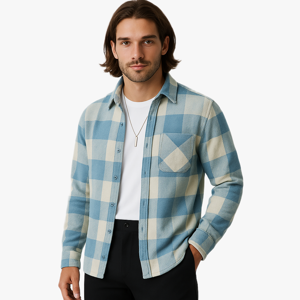 Chemise à carreaux décontractée pour homme